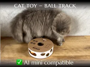 Cat puzzle ball track toy from spool