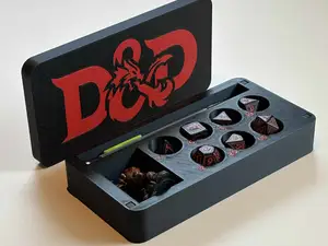 D&D Dice, Mini and Pen Storage Tabletop Box - AMS