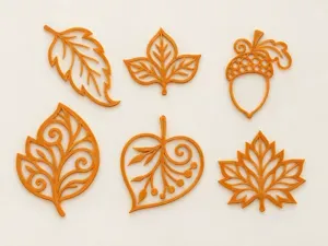 Botanical Autumn – 6 Leaf & Acorn Decorations