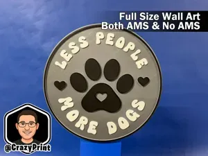 less people, more dogs -dog lovers wall art-No AMS