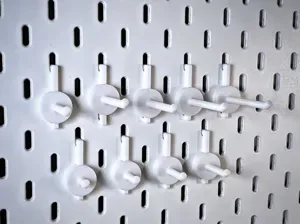Set of Hooks/Pegs on Round Base for Skadis 10-50mm
