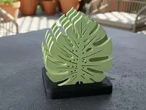 Monstera Leaf Coasters with Holder - Table Decor