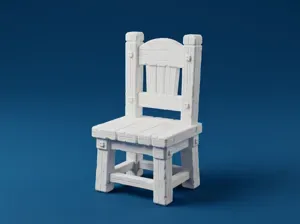 1:12 Scale Dollhouse Rustic Wooden Chair