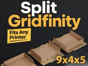 9x4 Gridfinity Bin (5U) Dovetail Split for A1 Mini