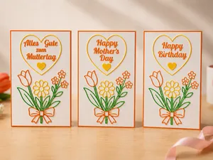 Floral Greeting Card Set Mothers Day Birthday