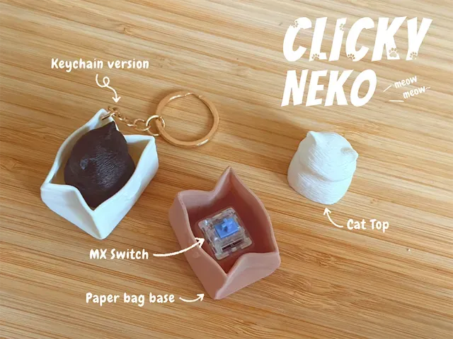 Clicky Neko – Paper Bag Cat Fidget Toy — Фото 3 из 3