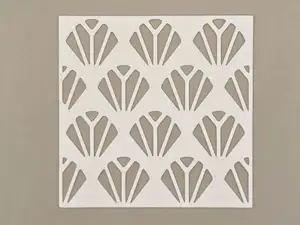 Baroque Border Shell Tile Stencil