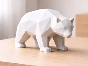 Low Poly Bear – Minimalist Geometric Animal