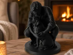 Loyal Companion Sculpture - Heartwarming Dog Art