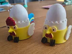 Rooster & Hen Egg Cups Funny Chicken Egg Holders