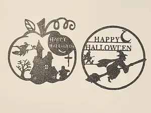 Halloween Witch Pumpkin House Wallart Decor V1