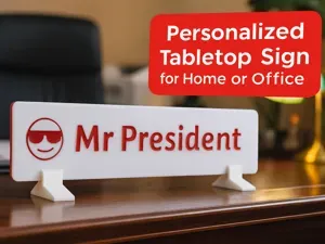 Custom (desk) name plate, sign or tag - Name-it-up