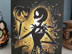 Hueforge Jack Skellington and his pumpkin