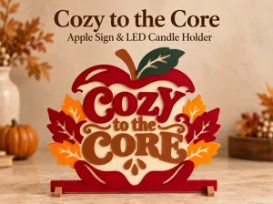 Cozy to the Core – Apple Sign & LED Candle Holder