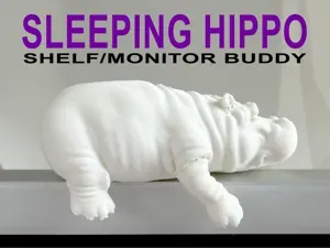 Sleeping Hippo Shelf/Monitor Buddy