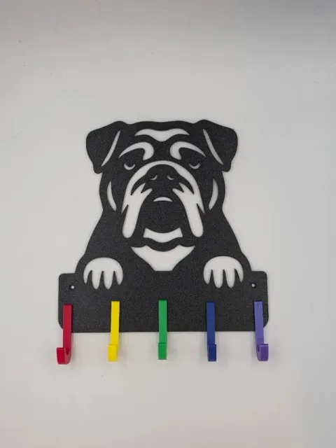 Dog Leash & Collar Holder, Bulldog — Image 3 of 4