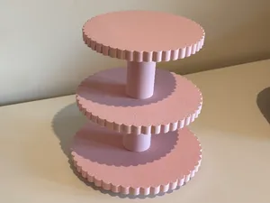 multi tiered ribbed cake stand