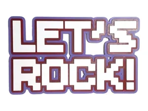 Let's Rock! Text Wall Art Music Rock n Roll