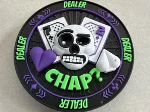 Weighted Poker Dealer Button 90mm - Custom Text