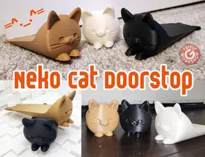 Neko Cat Doorstop =^._.^= No Supports