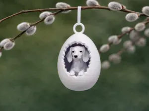Easter Egg with Dachshund, Sausage Dog To Hang
