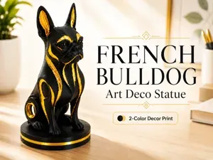 Elegant French Bulldog Art Deco Sculpture / Statue