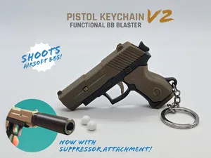 Pistol Keychain V2 — Functional Blaster & Fidget