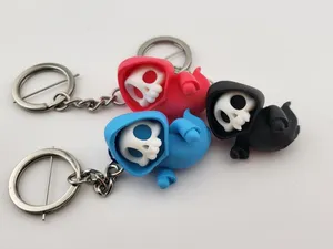 Colorful Ghost Skull Keychain Halloween Urban