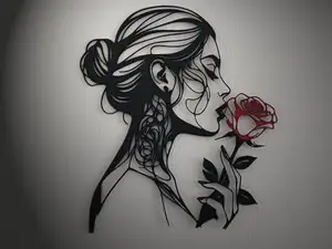 Woman and rose