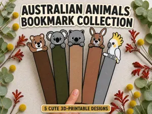 Australian Animals Bookmark Collection – 5 Designs
