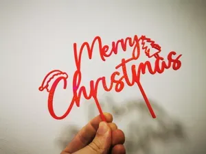 Merry Christmas cake topper