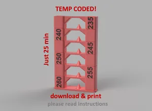 ASA temp tower 25 min, 235 - 260°C