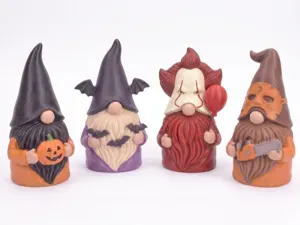 Halloween Gnome Set – Pennywise, Leatherface, Bat
