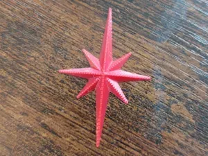 Pointed Star in Silk PLA 5cm tall wall art Xmas