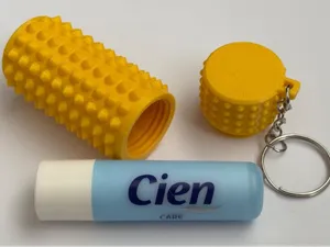 Little Ouchie, chapstick, pill bottle keychain