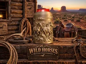 WILD HORSES Mustang Ranch Koozie Can Holder