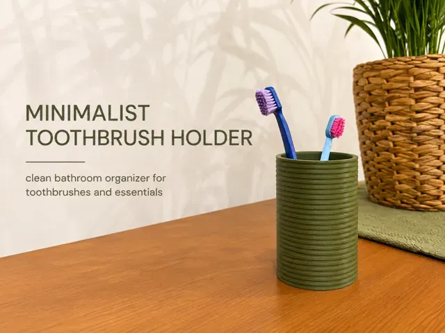 Minimalist Ribbed Toothbrush Holder |Organizer