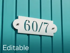 Editable number plate for the house