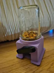 Cat treat gumball-style dispenser