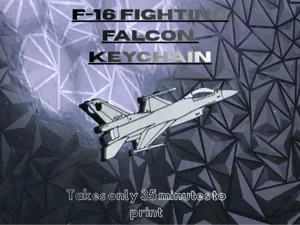 Mini F-16 Fighter Jet Keychain - Fast 35min print