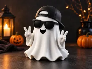 Cool Ghost with Cap & Sunglasses–Halloween Decor