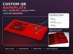 JPN2026 CUSTOM Nameplate with QR , Phone, email