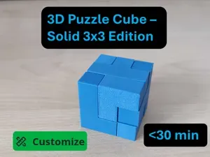 3D Puzzle Cube – Solid 3x3 Edition