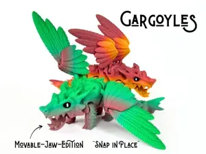 Gargoyles - Winged Dragon - Snap-In-Movable-Jaw