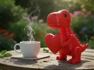 Heart-Holding Dino-Cute Love Figurine