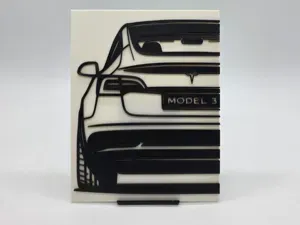 2D Wall Art Tesla Model 3