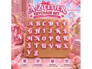 Bag Pink A–Z Letter Keychain Alphabet Charms