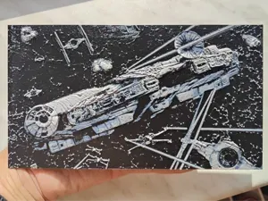 Millennium Falcon in battle - Hueforge