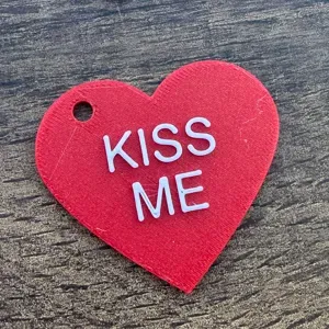 Kiss Me Conversation Heart Keychain