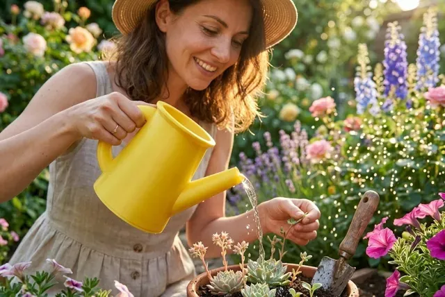 Vibrant Yellow 25cm 3D-Printed Watering Can — Фото 2 из 4